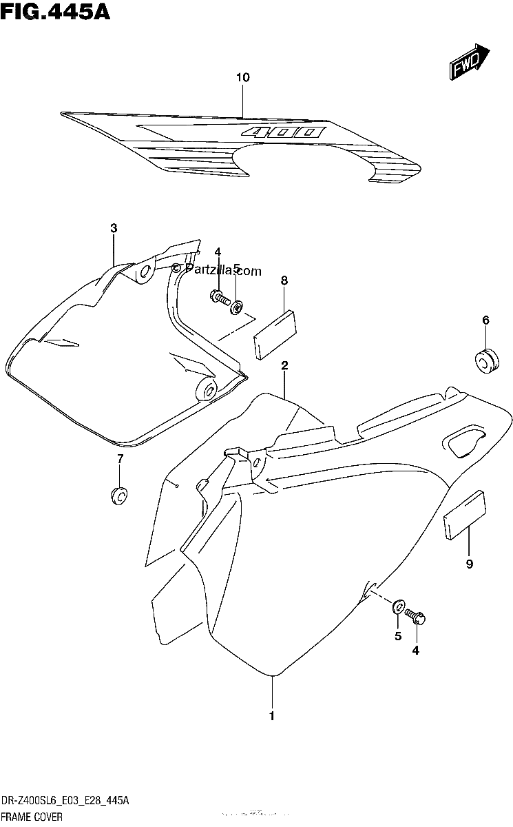 Diagrama de FRAME COVER DR Z400SL6 E03