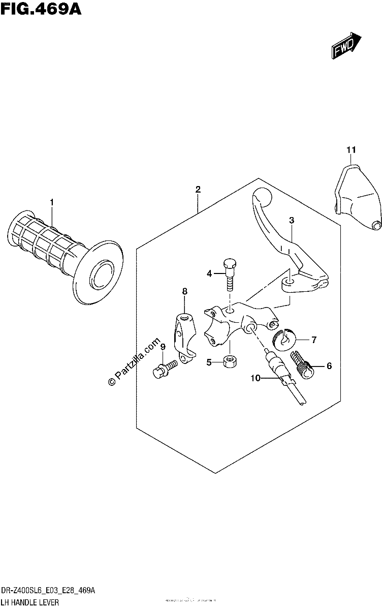 Diagrama de LH HANDLE LEVER