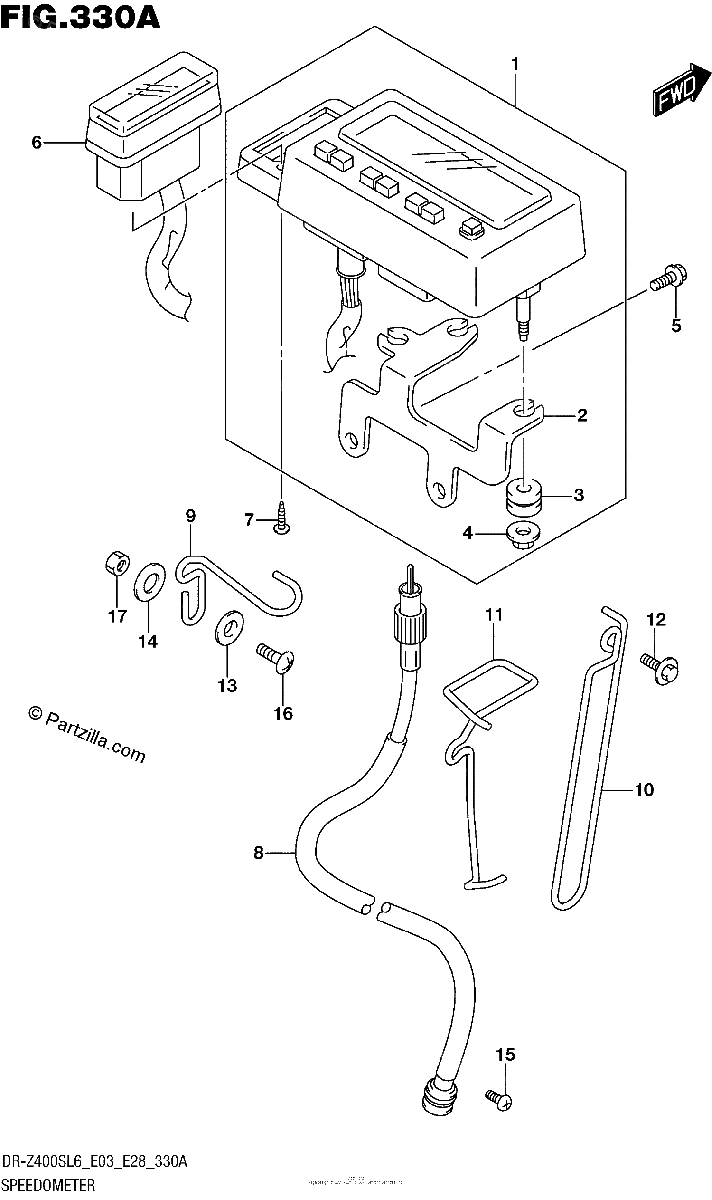 Diagrama de SPEEDOMETER DR Z400SL6 E03