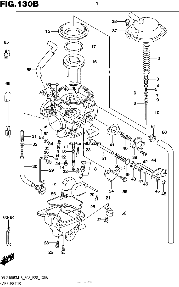 Diagrama de CARBURETOR DR Z400SML6 E28