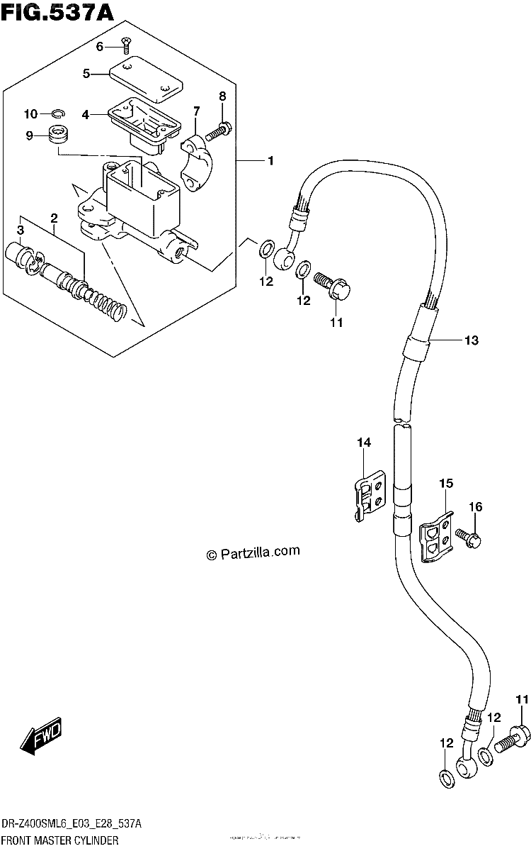 Diagrama de FRONT MASTER CYLINDER