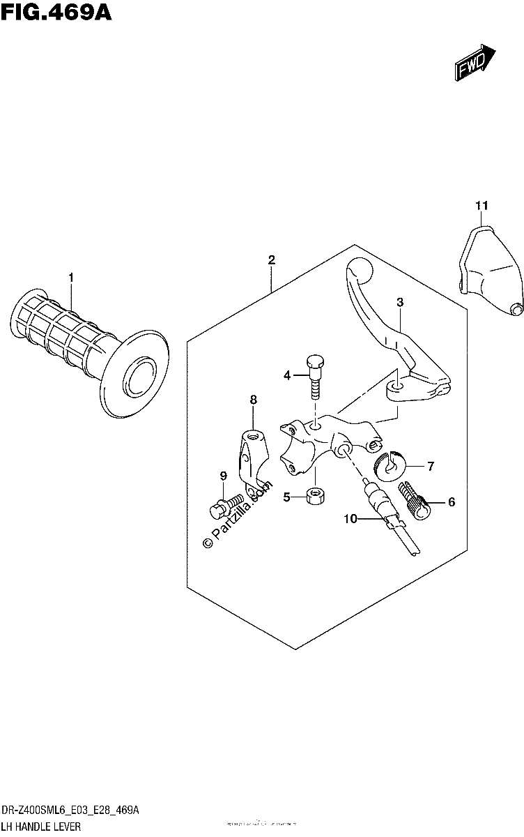 Diagrama de LH HANDLE LEVER