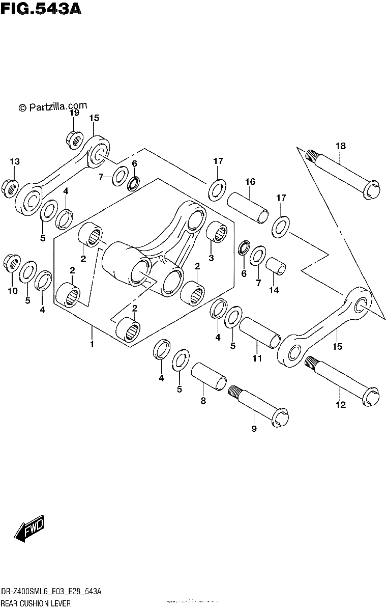 Diagrama de REAR CUSHION LEVER