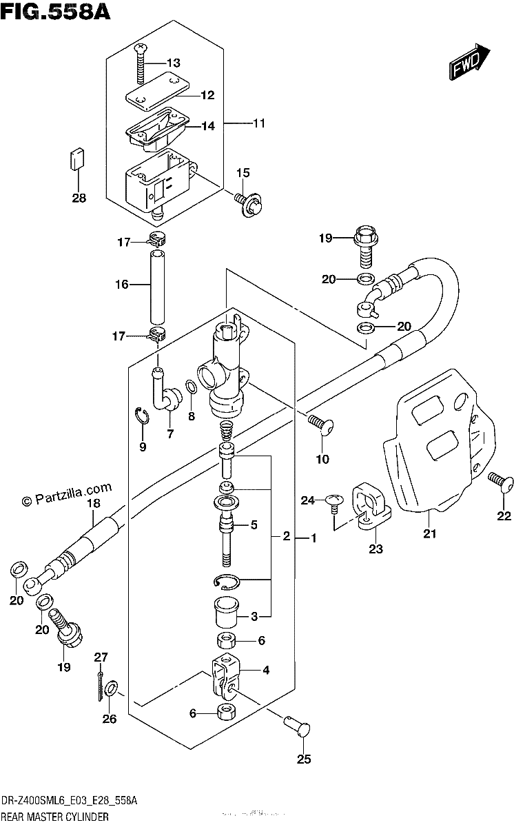 Diagrama de REAR MASTER CYLINDER