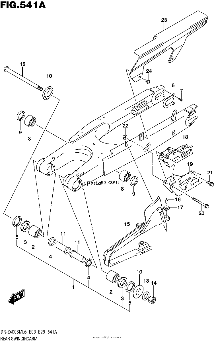 Diagrama de REAR SWINGINGARM