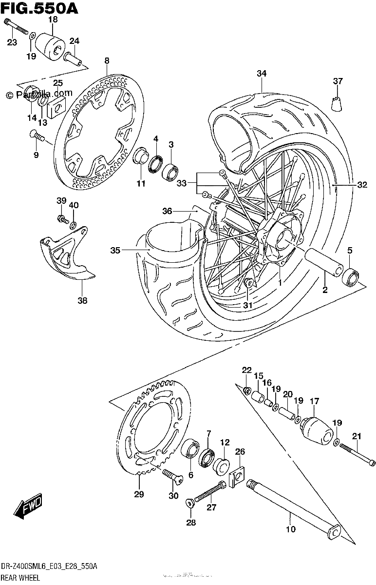 Diagrama de REAR WHEEL