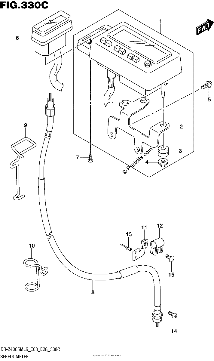 Diagrama de SPEEDOMETER DR Z400SML6 E33