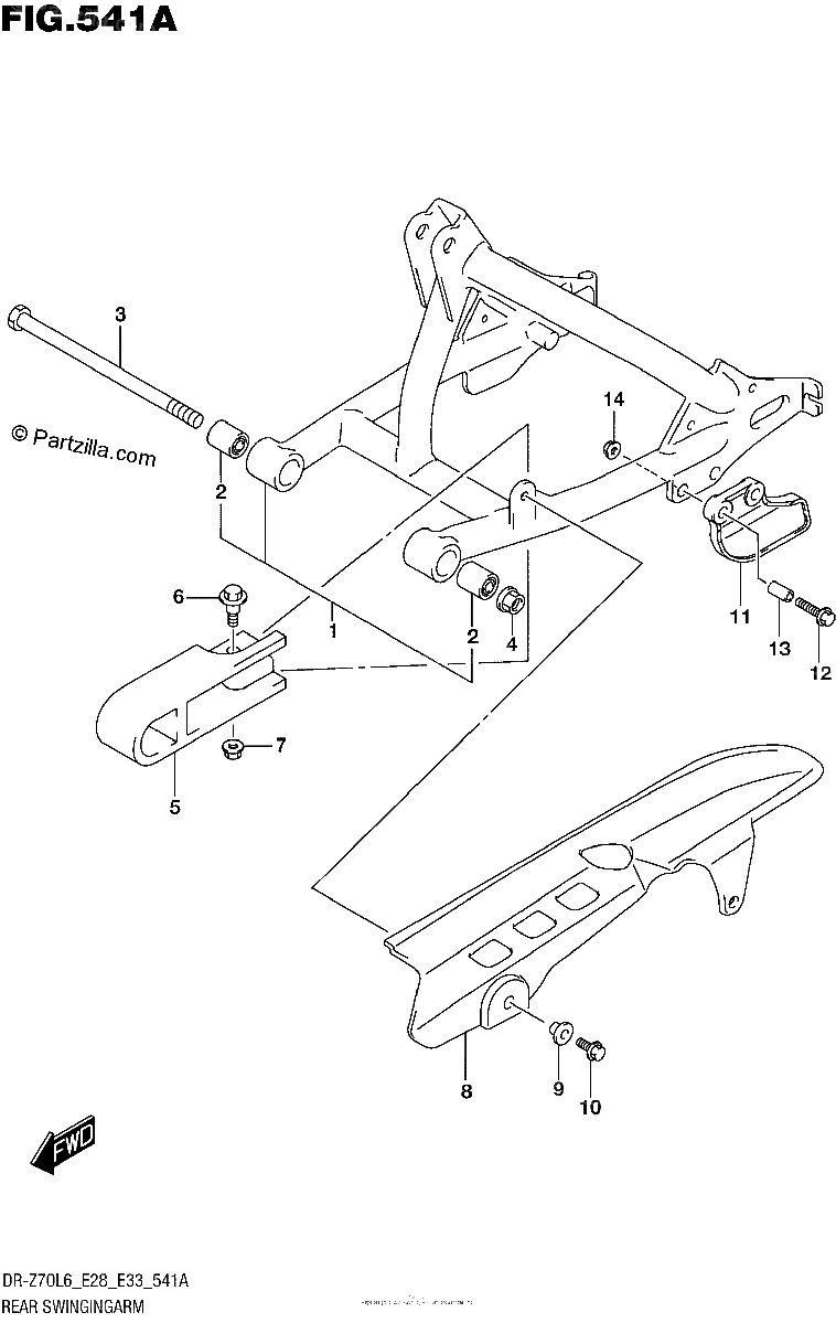 Diagrama de REAR SWINGINGARM