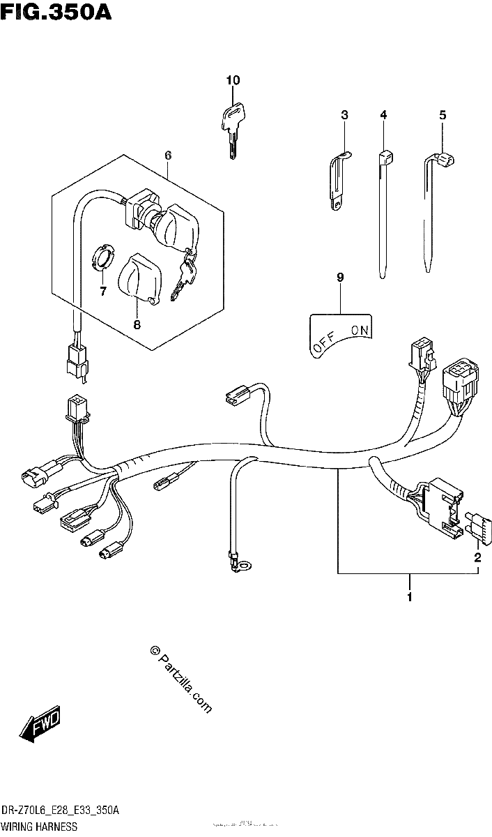 Diagrama de WIRING HARNESS DR Z70L6 E28