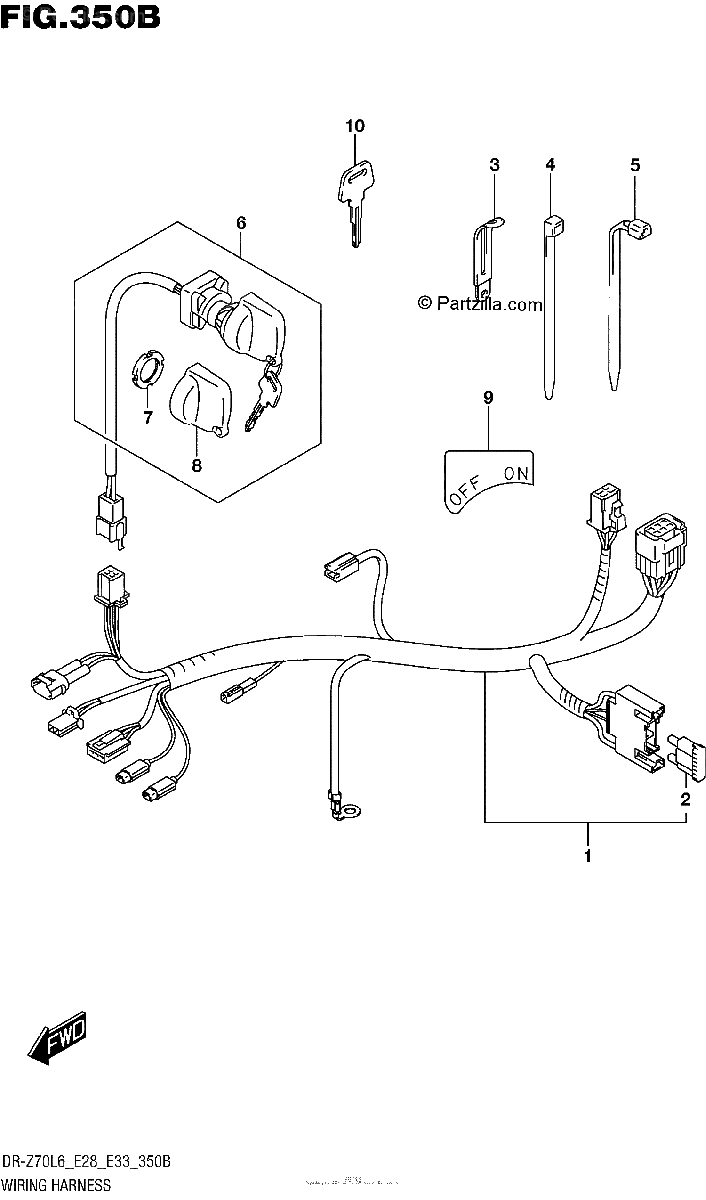 Diagrama de WIRING HARNESS DR Z70L6 E33