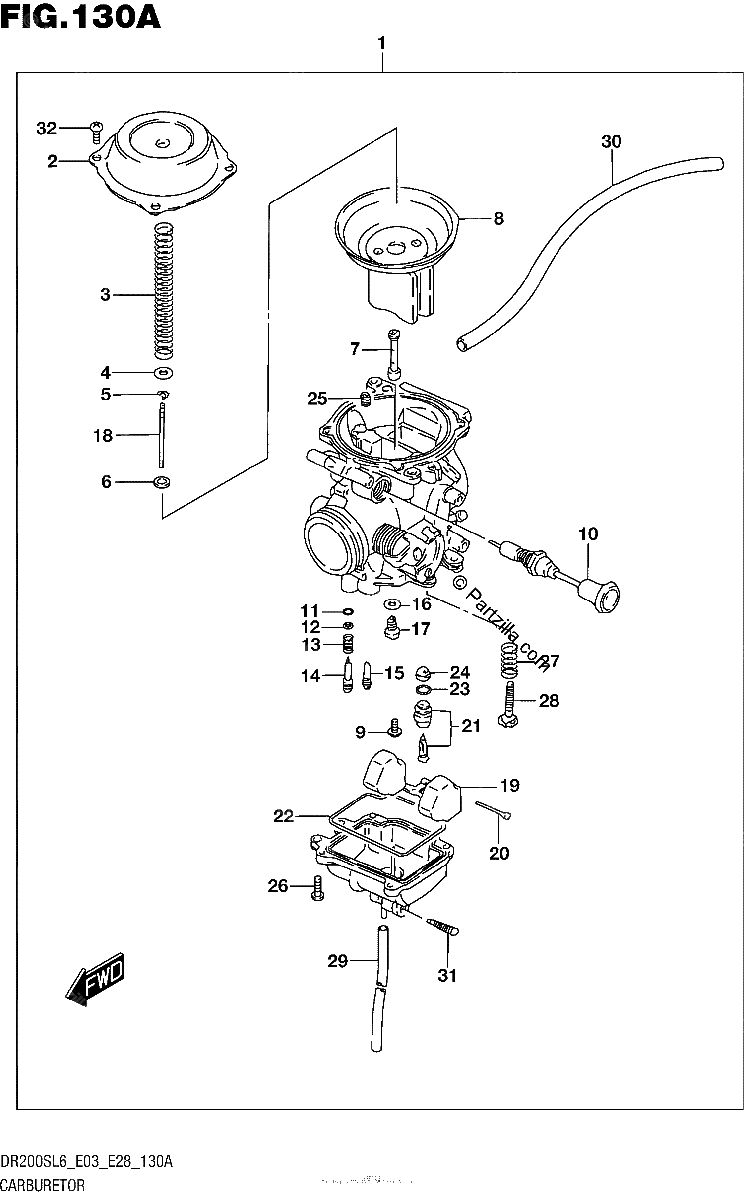 Diagrama de CARBURETOR DR200SL6 E03