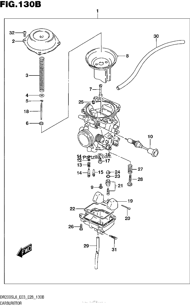 Diagrama de CARBURETOR DR200SL6 E28