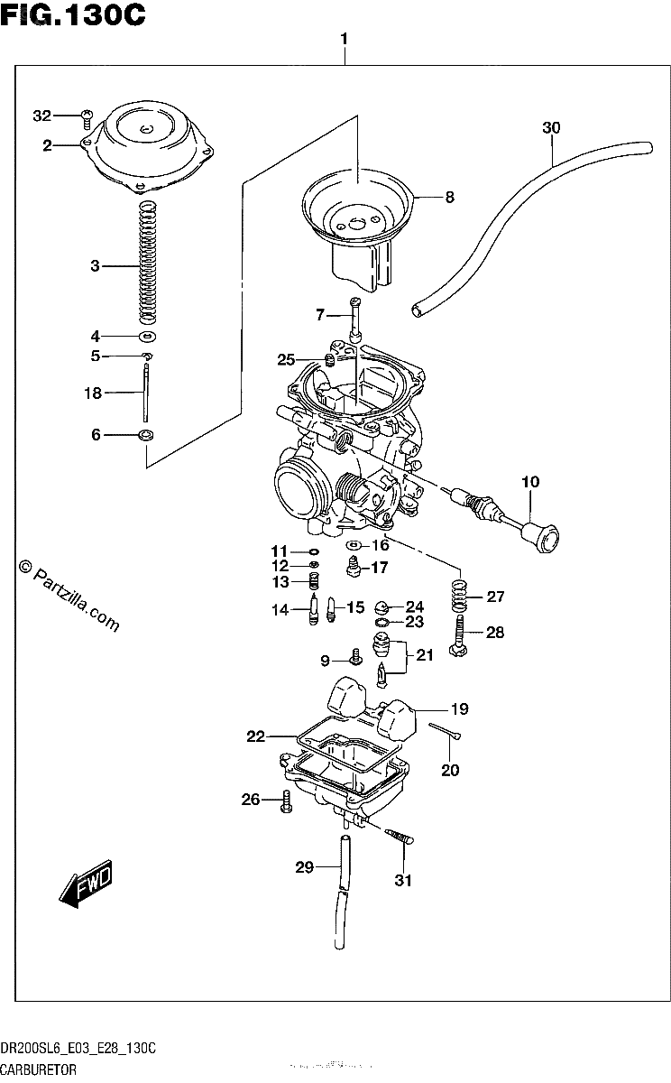 Diagrama de CARBURETOR DR200SL6 E33