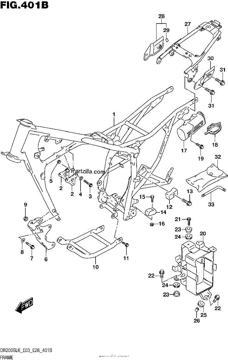 Diagrama de FRAME DR200SL6 E28
