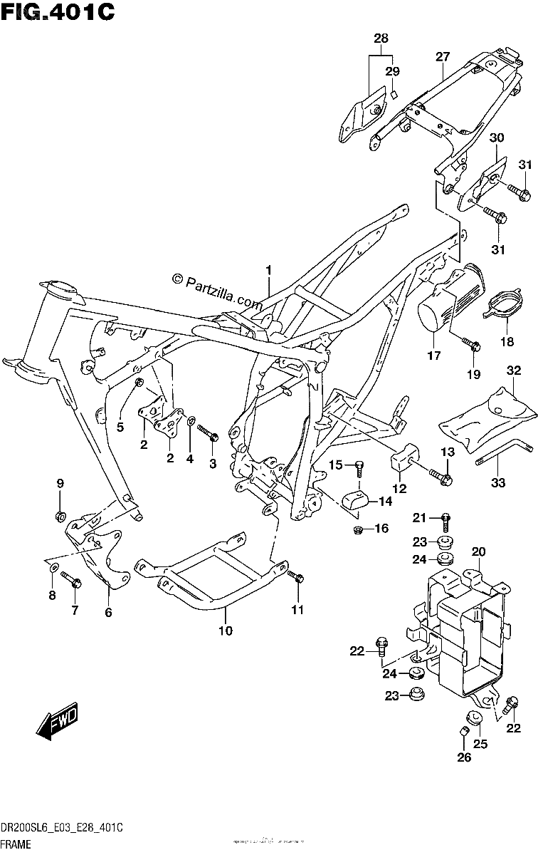 Diagrama de FRAME DR200SL6 E33
