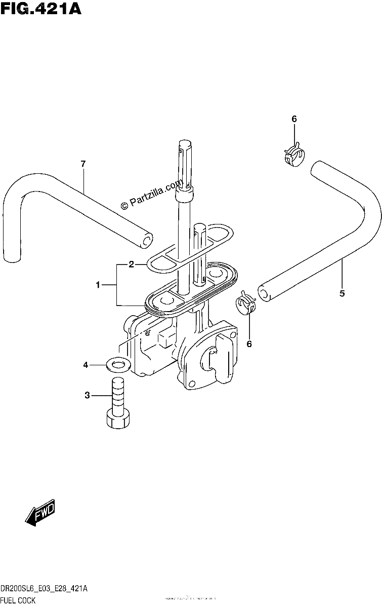 Diagrama de FUEL COCK DR200SL6 E03