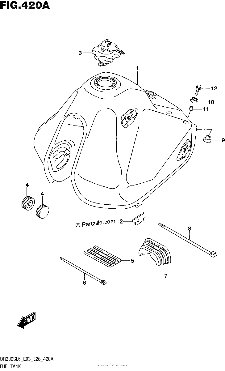 Diagrama de FUEL TANK DR200SL6 E03