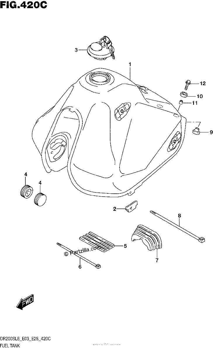 Diagrama de FUEL TANK DR200SL6 E33