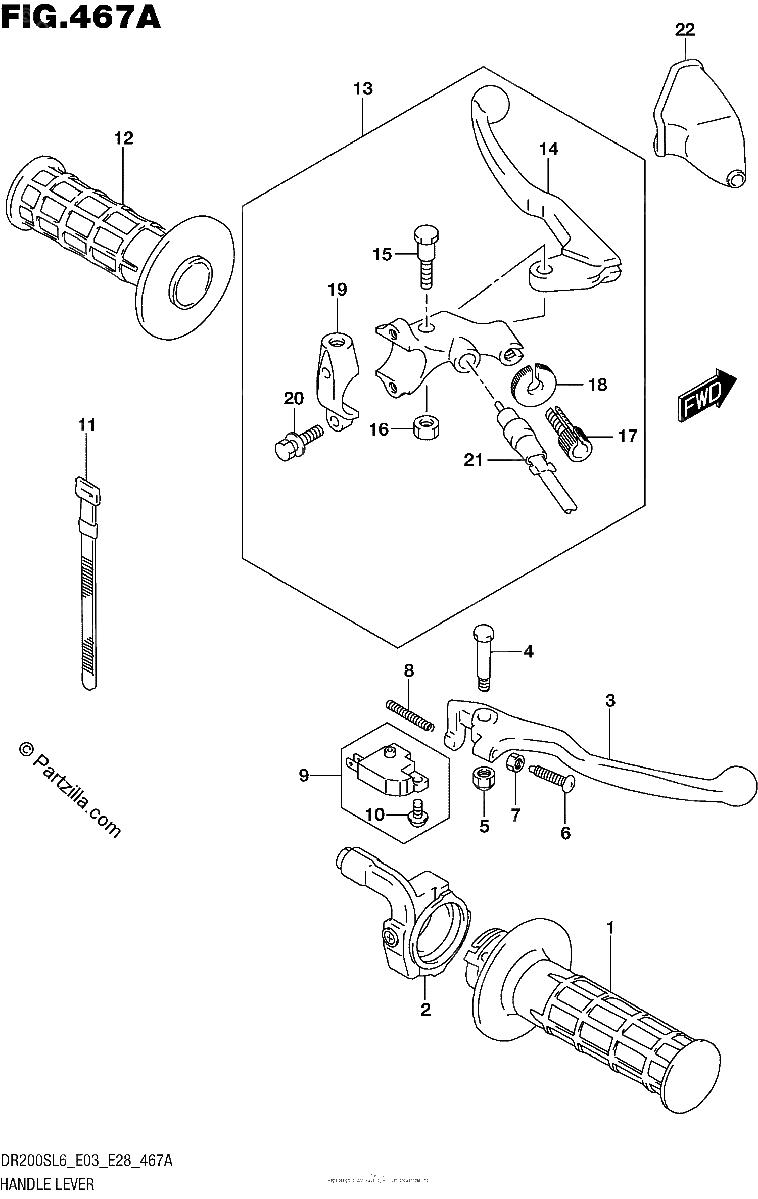Diagrama de HANDLE LEVER