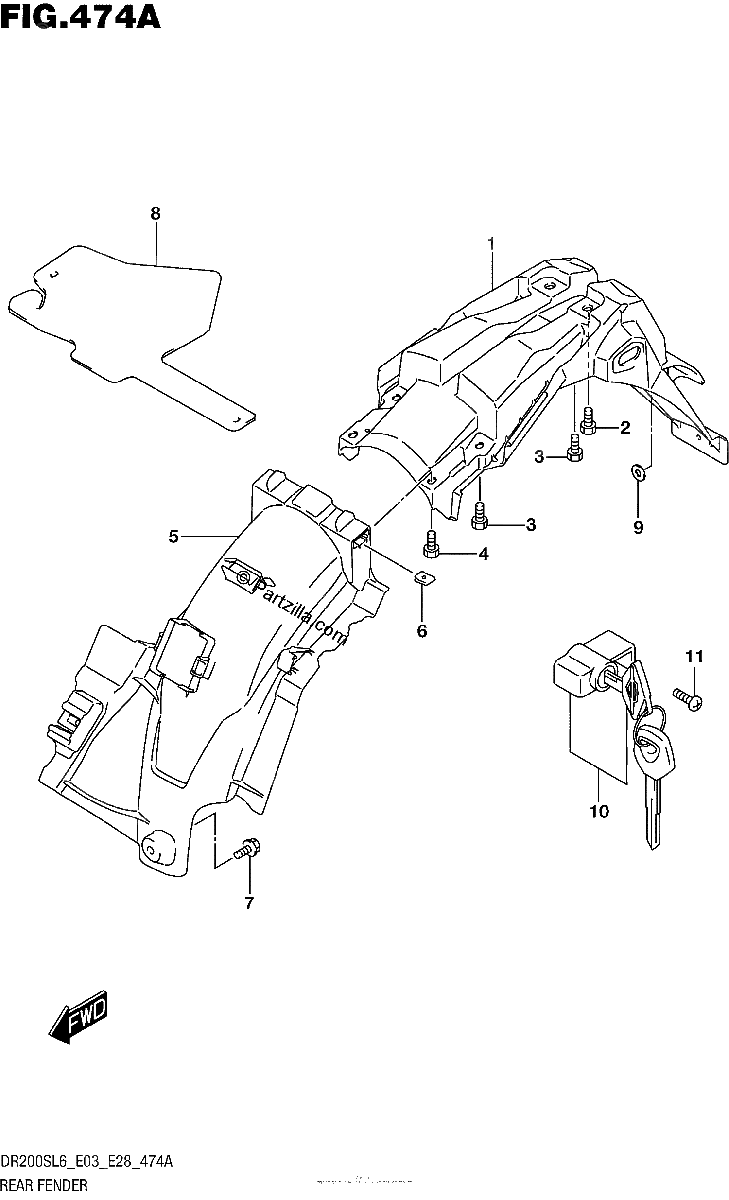 Diagrama de REAR FENDER