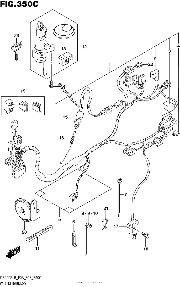 Diagrama de WIRING HARNESS DR200SEL3 E33