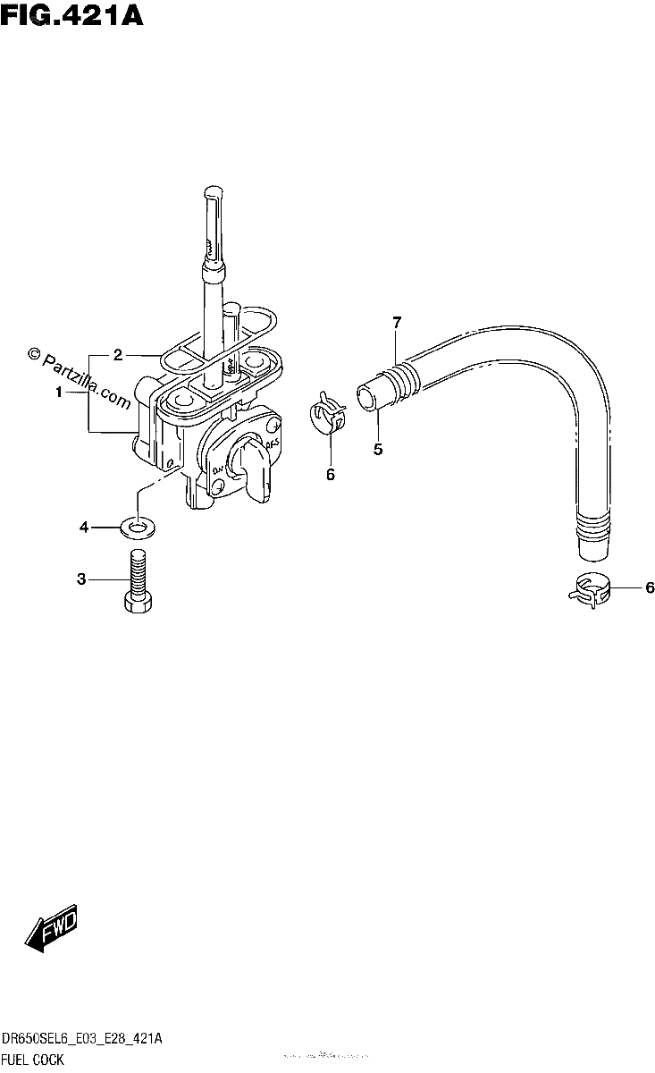 Diagrama de FUEL COCK DR650SEL6 E03