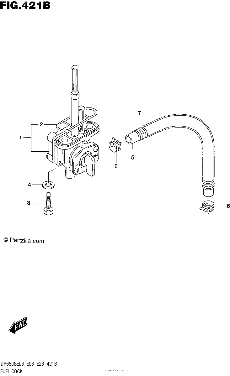 Diagrama de FUEL COCK DR650SEL6 E28