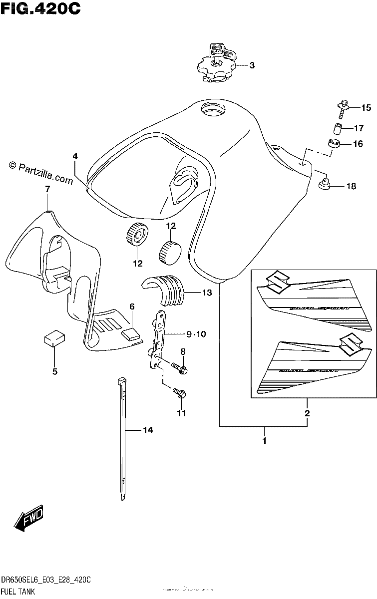 Diagrama de FUEL TANK DR650SEL6 E33