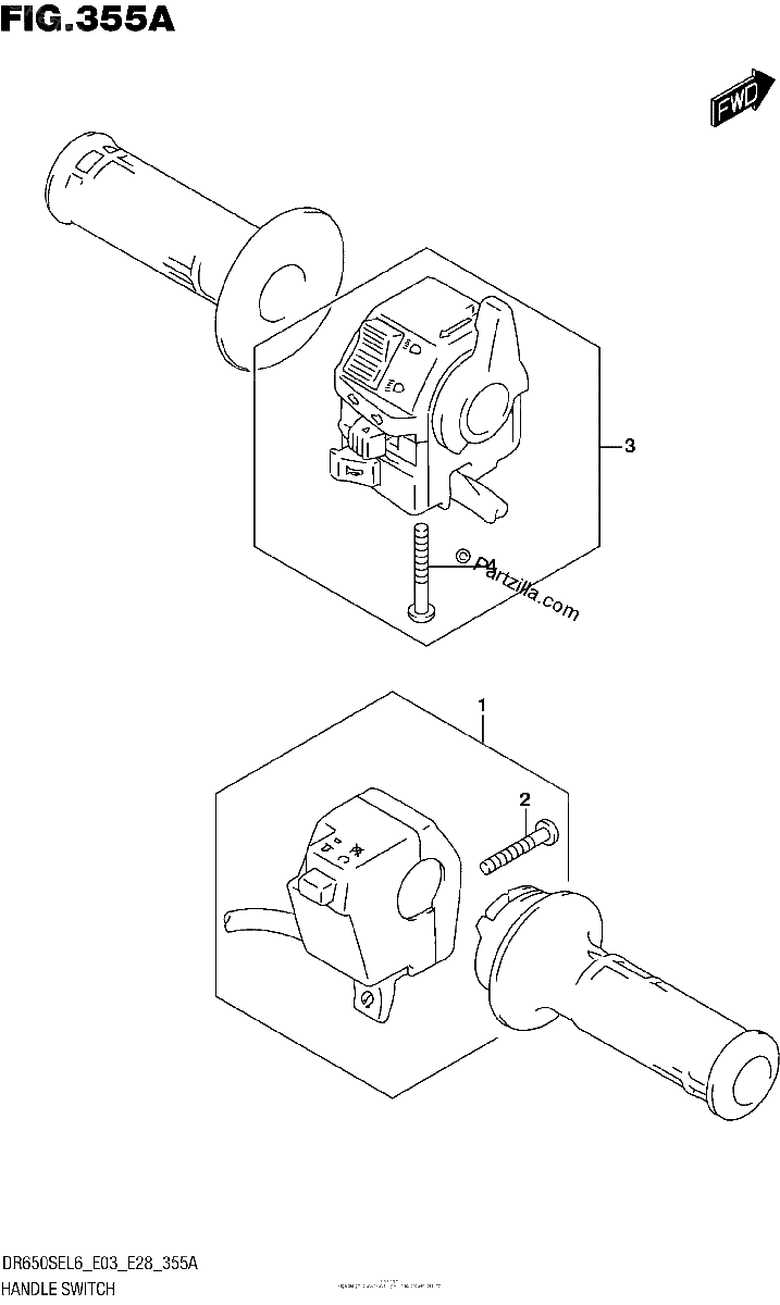 Diagrama de HANDLE SWITCH DR650SEL6 E03