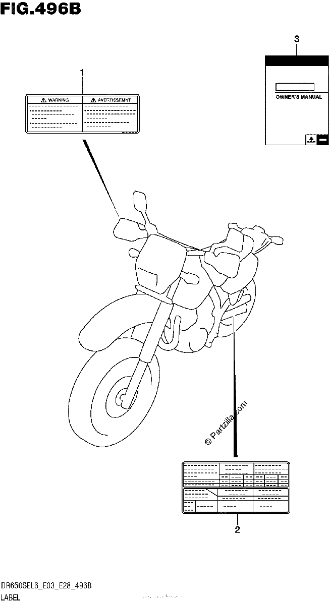 Diagrama de LABEL DR650SEL6 E28
