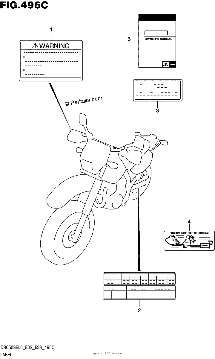Diagrama de LABEL DR650SEL6 E33