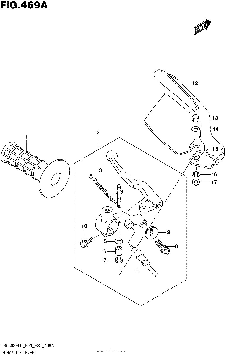 Diagrama de LH HANDLE LEVER