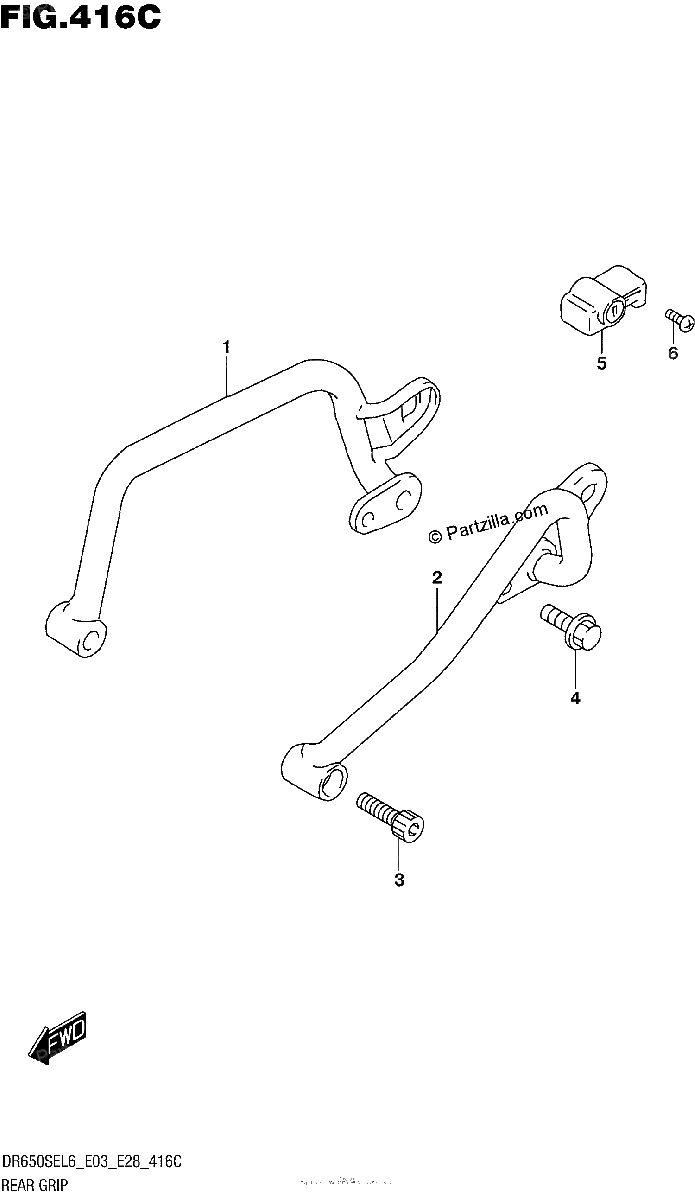 Diagrama de REAR GRIP DR650SEL6 E33