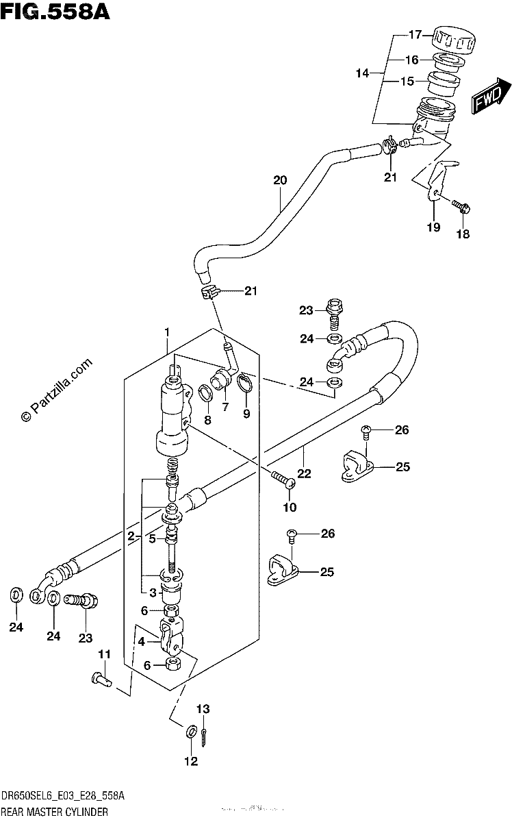 Diagrama de REAR MASTER CYLINDER