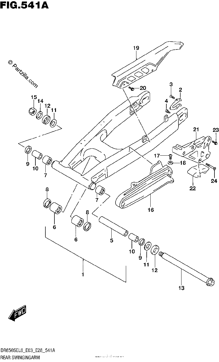Diagrama de REAR SWINGINGARM