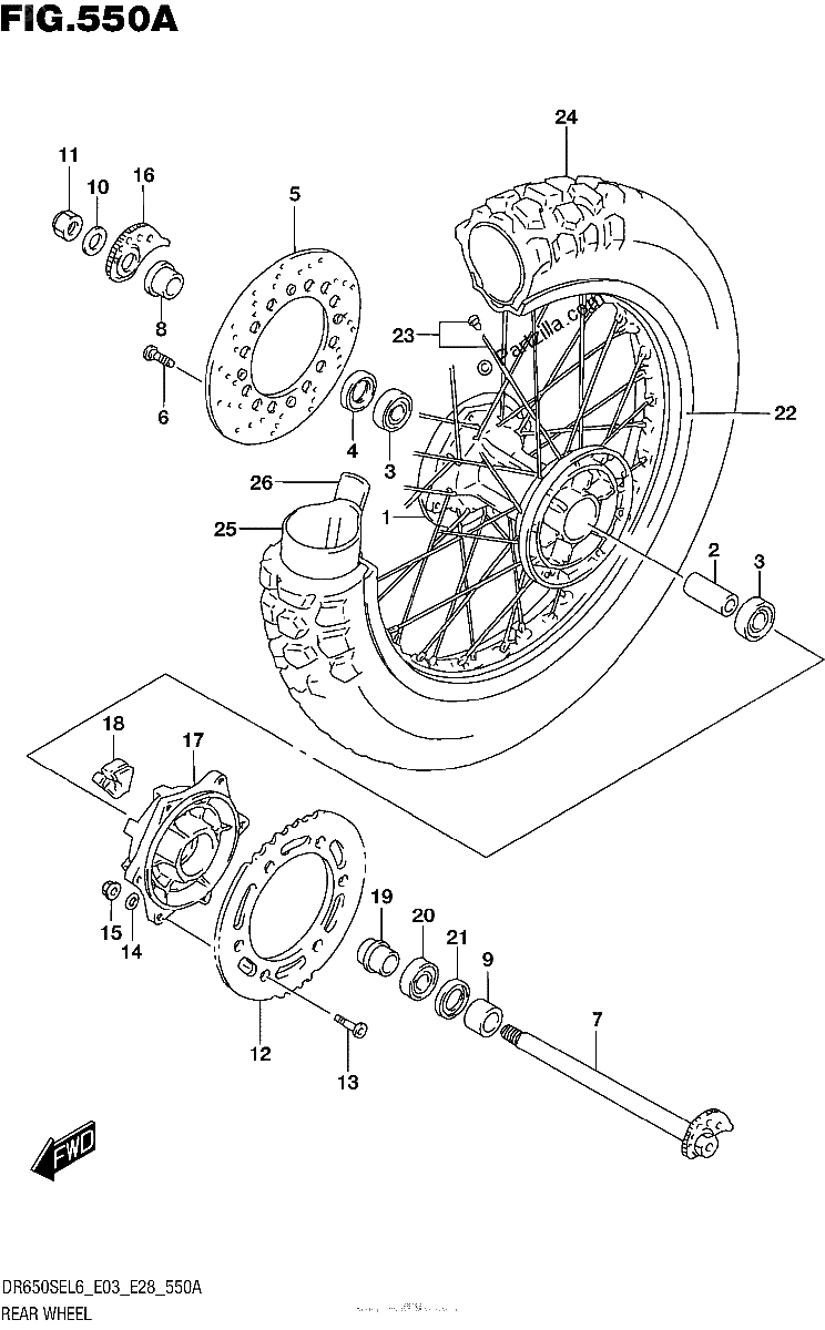 Diagrama de REAR WHEEL