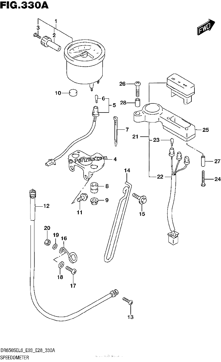 Diagrama de SPEEDOMETER DR650SEL6 E03