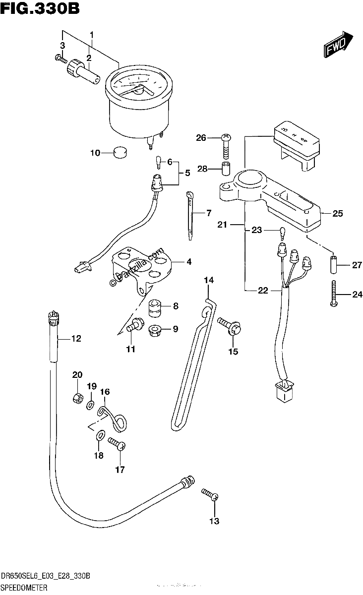 Diagrama de SPEEDOMETER DR650SEL6 E28
