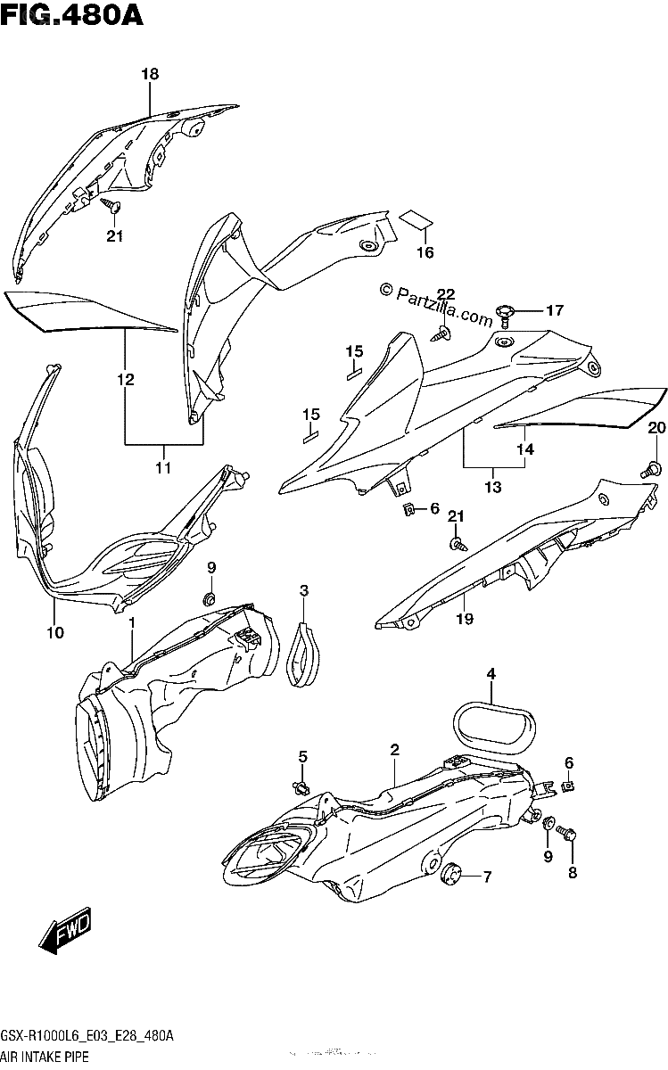 Diagrama de AIR INTAKE PIPE YSF