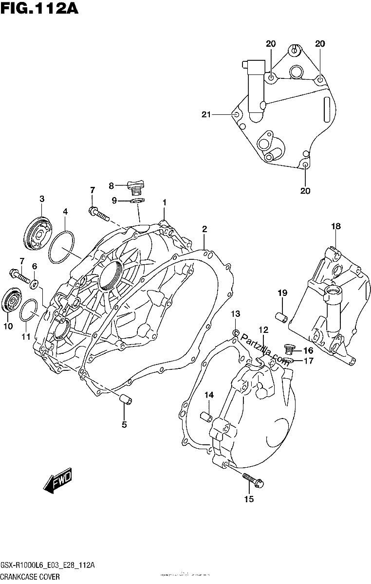 Diagrama de CRANKCASE COVER