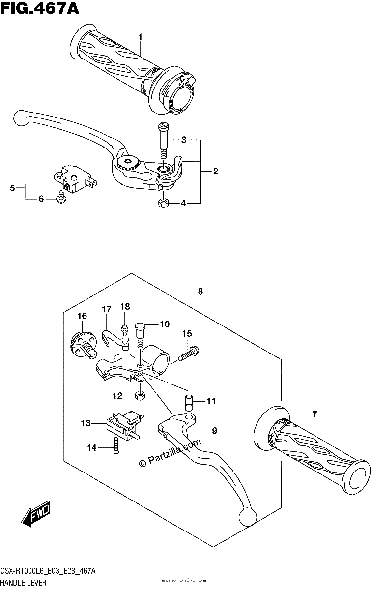 Diagrama de HANDLE LEVER