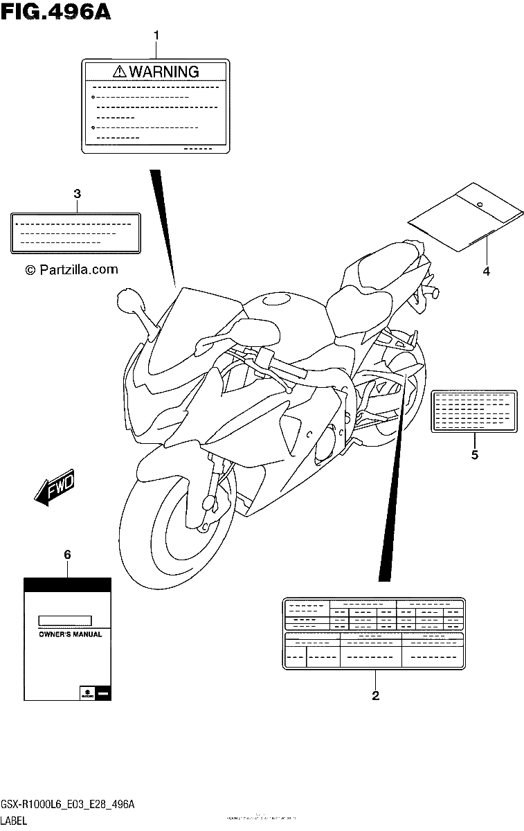 Diagrama de LABEL GSX R1000L6 E03