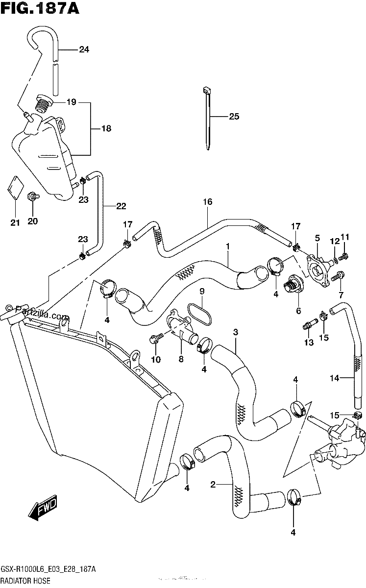 Diagrama de RADIATOR HOSE
