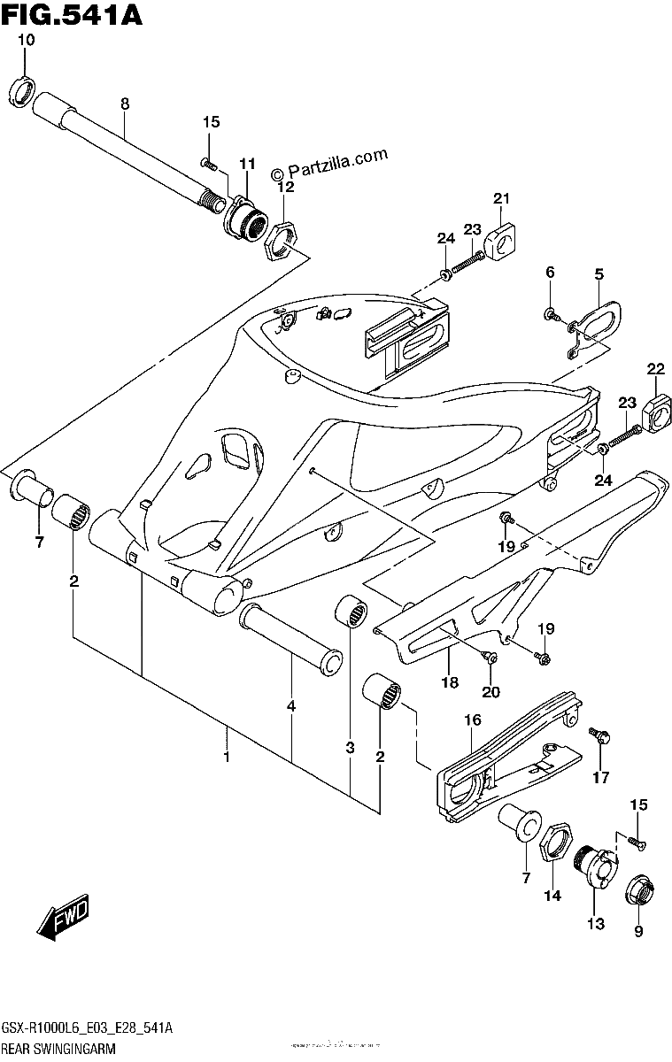 Diagrama de REAR SWINGINGARM