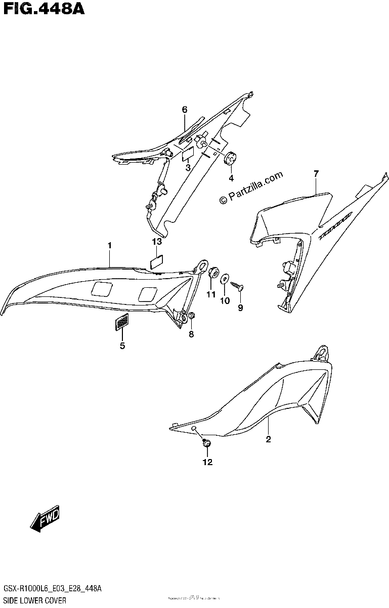 Diagrama de SIDE LOWER COVER