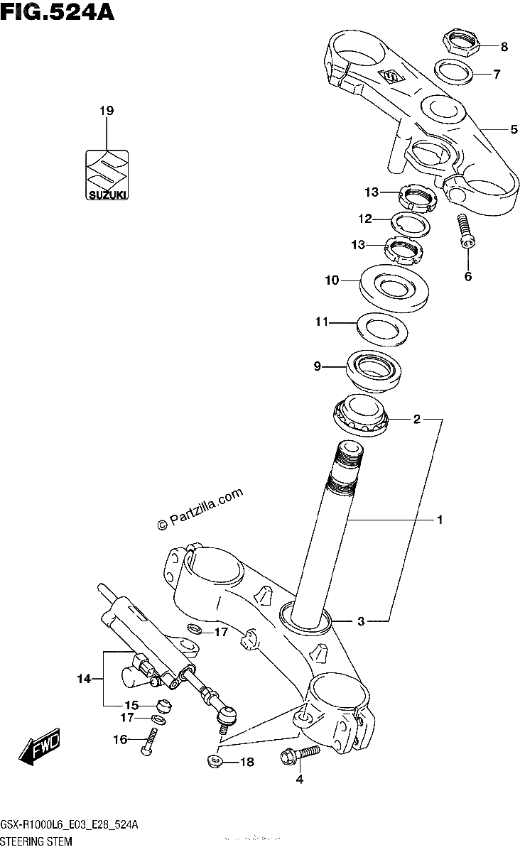 Diagrama de STEERING STEM