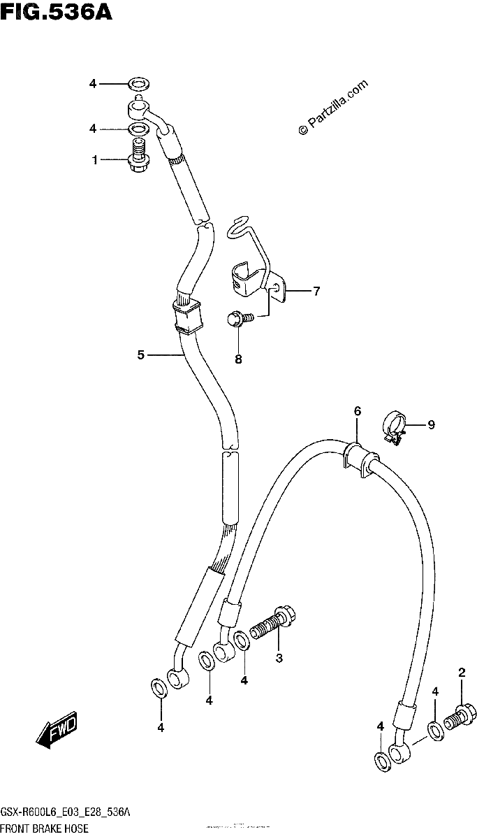 Diagrama de FRONT BRAKE HOSE