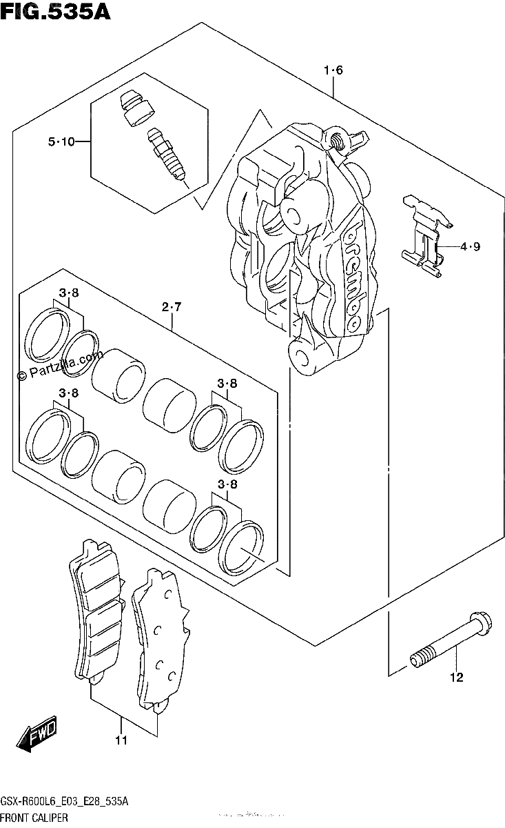 Diagrama de FRONT CALIPER