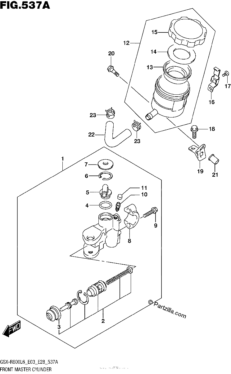 Diagrama de FRONT MASTER CYLINDER