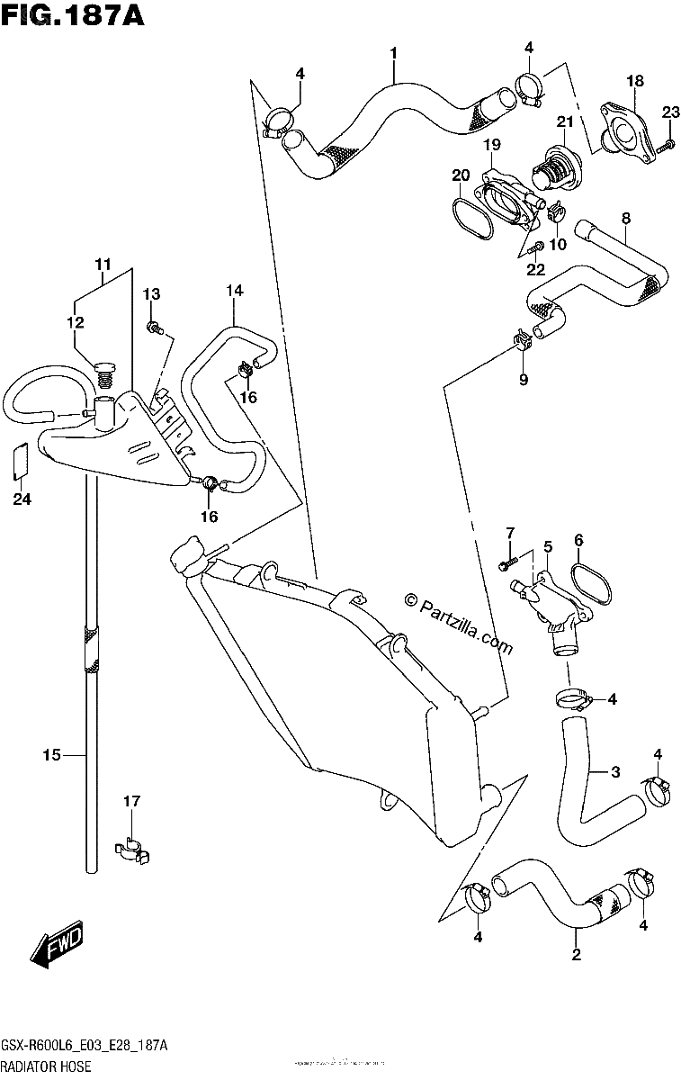 Diagrama de RADIATOR HOSE